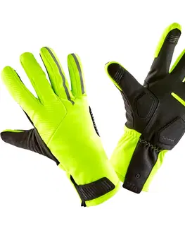 rukavice Zimné cyklistické rukavice 900 svetložlté