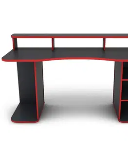 Kancelárske stoly Písací stôl Matrix 3 grafit/červená