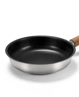 Broiling Pans Panvica z ušľachtilej ocele s drevenou rukoväťou, cca 20 cm
