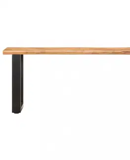 Lavice a stoličky Lavica so živou hranou akáciové drevo / oceľ Dekorhome 110 cm