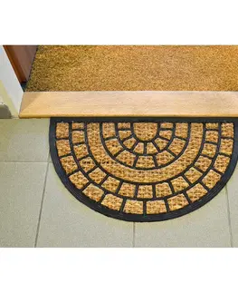 Koberce a koberčeky Toro Kokosová rohožka Squares polkruh, 40 x 70 cm