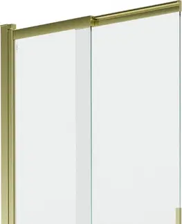 Sprchové dvere MEXEN - Fox 2-krídla posuvná vaňová zástena 85 x 150 cm, transparent, zlatá 891-085-002-50-00