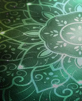Obrazy Feng Shui Obraz Mandala s galaktickým pozadím v odtieňoch zelenej