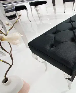 Lavice do jedálne LuxD Dizajnová lavica Rococo, 170 cm, čierna