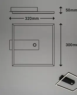 Stropné svietidlá s pohybovým senzorom Briloner LED svetlo so snímačom Nici štvorcové čierna