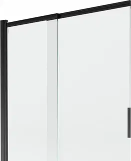 Sprchové dvere MEXEN - Fox 2-krídla posuvná vaňová zástena 120 x 150 cm, transparent, čierna 891-120-002-70-00