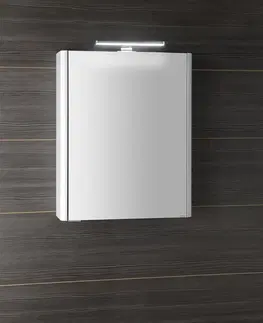 Kúpeľňový nábytok SAPHO - LUCIE galérka s LED osvetlením, 55x70x17cm, biela LU055-0030