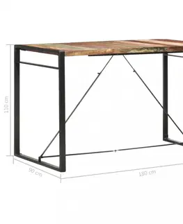 Barové stoličky Barový stôl hnedá / čierna Dekorhome 180x90x110 cm