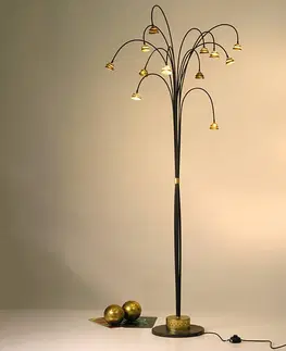 Stojacie lampy Holländer Stojaca LED lampa Fontaine hnedá-zlatá