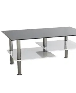 Konferenčné stolíky Konferenčný stolík, biela extra vysoký lesk HG/ sklo, SVEN