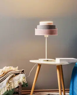 Stolové lampy Duolla Stolová lampa Pastell Trio ružová/sivá 50 cm
