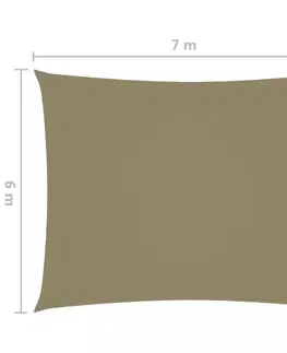 Stínící textilie Tieniaca plachta obdĺžniková 6 x 7 m oxfordská látka Dekorhome Béžová