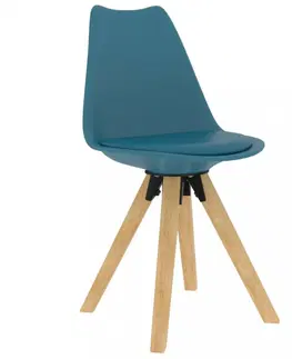Jedálenské stoličky a kreslá Jedálenská stolička 2 ks plast / umelá koža / buk Dekorhome Fialová
