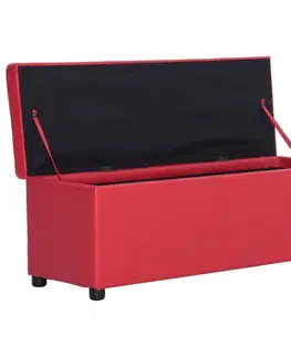 Lavice a stoličky Lavica s úložným priestorom umelá koža Dekorhome Červená