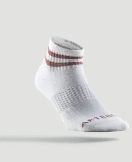 bedminton Tenisové ponožky RS 500 stredné 3 páry biele