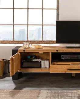 TV stolíky LuxD Dizajnový TV stolík Thunder 200 cm borovica