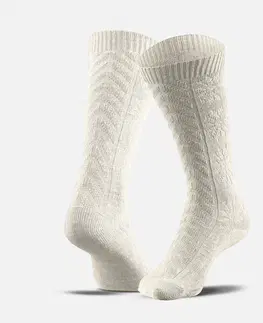 kemping Žakárové turistické hrejivé ponožky SH100 vysoké 2 páry