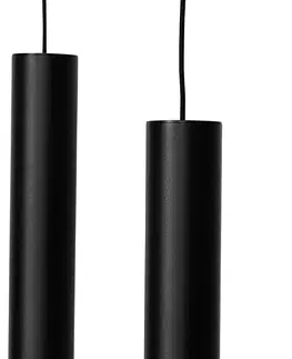 Zavesne lampy Dizajnové závesné svietidlo čierne oválne 7-svetlo - Tuba