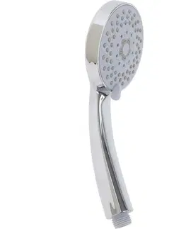 Kúpeľňový nábytok Sprchový set Elegant chrom, sprcha pr. 9,5 cm, 5 funkcií, hadica a držiak, nerez