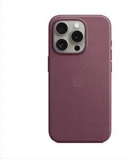 Puzdrá na mobilné telefóny Zadný kryt FineWoven pre Apple iPhone 15 Pro s MagSafe, morušovo červená MT4L3ZMA