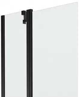Sprchové dvere MEXEN - Flip vaňová zástena 1-krídlo 80 x 150 cm, transparent, čierna 894-080-101-70-00