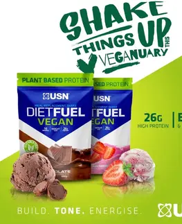 Vegánske proteíny Diet Fuel Vegan - USN 880 g Chocolate