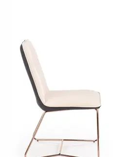 Jedálenské stoličky a kreslá Jedálenská stolička K390 krémová / sivá / zlatá Halmar