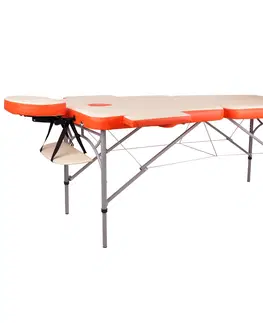 Masážne stoly a stoličky Masážne lehátko inSPORTline Tamati 2-dielne hliníkové hnedá