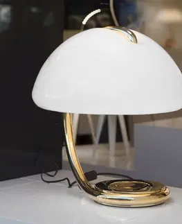 Stolové lampy Martinelli Luce Martinelli Luce Serpente – stolná lampa, zlatá