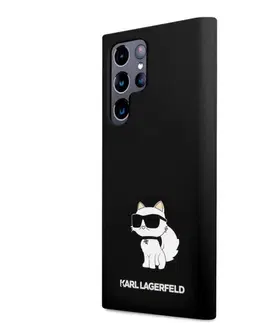 Puzdrá na mobilné telefóny Puzdro Karl Lagerfeld Liquid Silicone Choupette NFT pre Samsung Galaxy S23 Ultra, čierne 57983112898