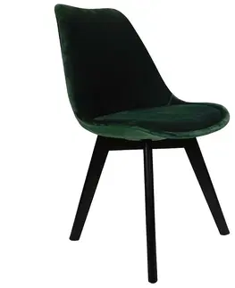Čalúnené stoličky Stolička Mia Black zelená