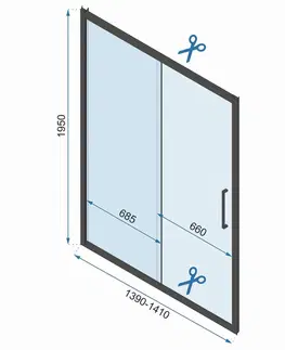 Sprchové dvere REA/S - Sprchová kabína Rapid Slide Chrome Dvere: 110 x Sprchová zástena: 90 KPL-09104