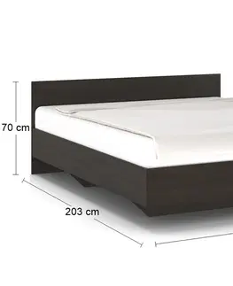 Postele NABBI Amison LB 160 manželská posteľ s roštom 160x200 cm wenge