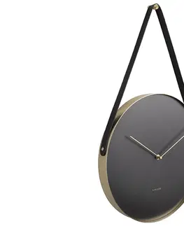 Hodiny Nástenné hodiny s opaskom Karlsson KA5767, 58 cm čierna 
