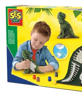 Kreatívne a výtvarné hračky SES - Sadrový komplet - svietiaca kostra T-rexa