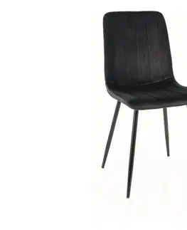 Jedálenské stoličky ELEN VELVET jedálenská stolička, čierna