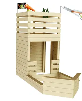 Záhradné domčeky pre deti Drevený detský domček HACKER 133x315x228 cm