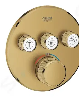 Kúpeľňové batérie GROHE - Grohtherm SmartControl Termostatická sprchová podomietková batéria, 3 ventily, kefovaný Cool Sunrise 29121GN0