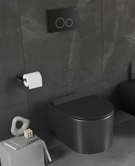 Záchody MEXEN/S - Sofia Závesná WC misa vrátane sedátka s slow-slim, z duroplastu, čierna matná 30540185