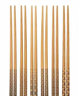 Kuchynské náčinia TESCOMA Jedálenské paličky z bambusu s odkladacou podložkou NIKKO 6 súprav