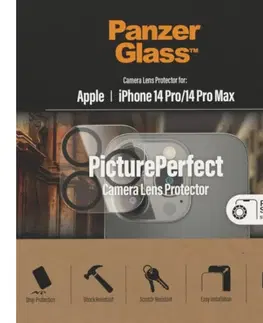 Tvrdené sklá pre mobilné telefóny PanzerGlass ochranný kryt objektívu fotoaparátu pre Apple iPhone 14 Pro, 14 Pro Max 
