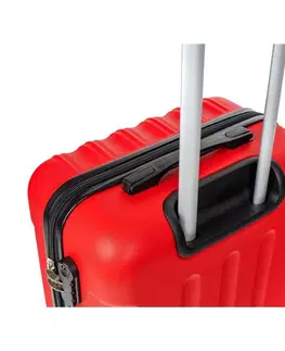 Batohy Pretty UP Cestovný škrupinový kufor ABS25 stredný, 59 x 41 x 26 cm, červená
