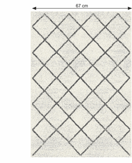 Koberce a koberčeky KONDELA Mates Typ 2 koberec 67x120 cm béžová / vzor