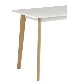 Písacie stoly Dkton Dizajnový písací stôl Niecy 117 cm, biely