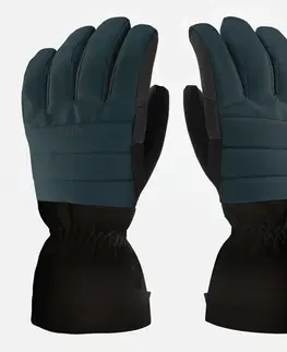 rukavice Lyžiarske rukavice 500 zeleno-čierne