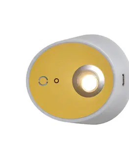 Nástenné svietidlá Carpyen LED svetlo Zoom, bodové svetlá, výstup USB, žltá