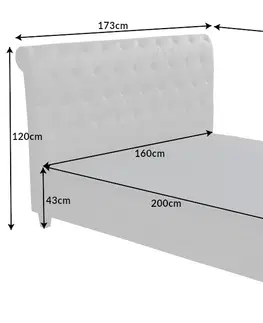 Postele LuxD Dizajnová posteľ Viviano 160 x 200 cm tmavosivá