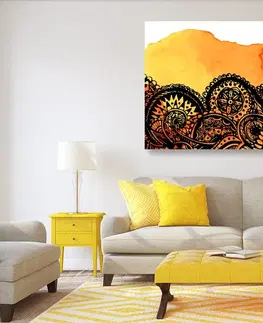 Obrazy Feng Shui Obraz Mandala oranžový akvarel
