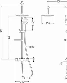 Sprchy a sprchové panely MEXEN/S - KX67 vaňový stĺp s termostatickou batériou, čierna 779006791-70
