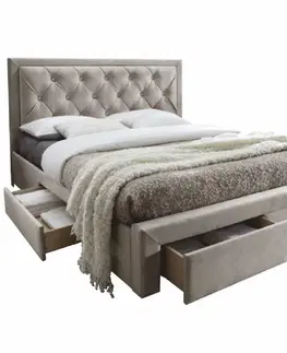 Postele Manželská posteľ, sivohnedá, 160x200, OREA